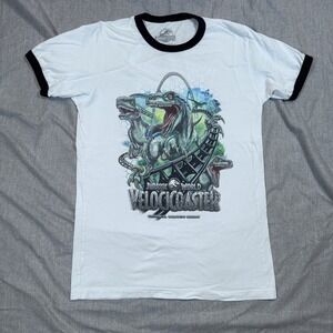 Jurassic World VelociCoaster Shirt Mens Medium Ringer Universal Orlando Resort D